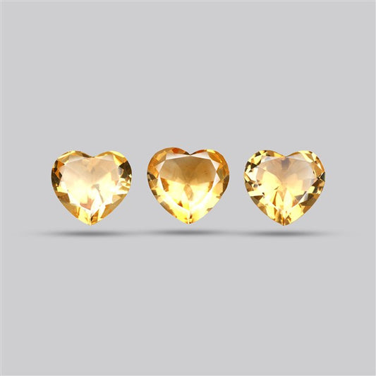 Citrine Hearts Faceted Fine Gemstone Set