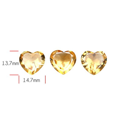 Citrine Hearts Faceted Fine Gemstone Set