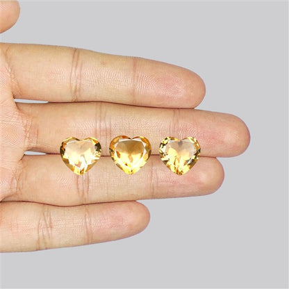 Citrine Hearts Faceted Fine Gemstone Set