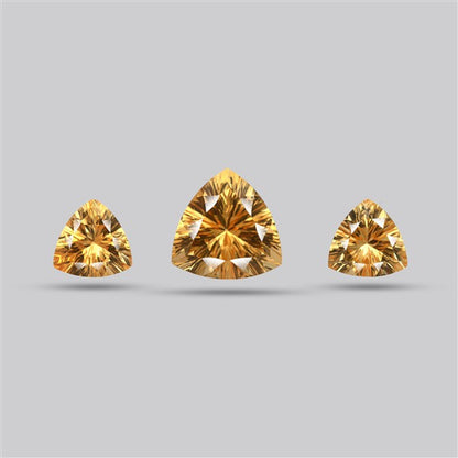 Millennium Cut Citrine Faceted Fine Gemstone Set