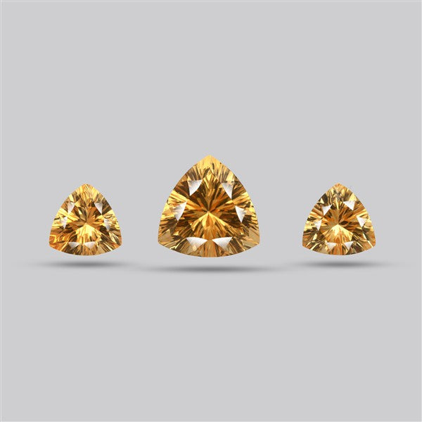 Millennium Cut Citrine Faceted Fine Gemstone Set