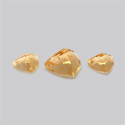 Millennium Cut Citrine Faceted Fine Gemstone Set