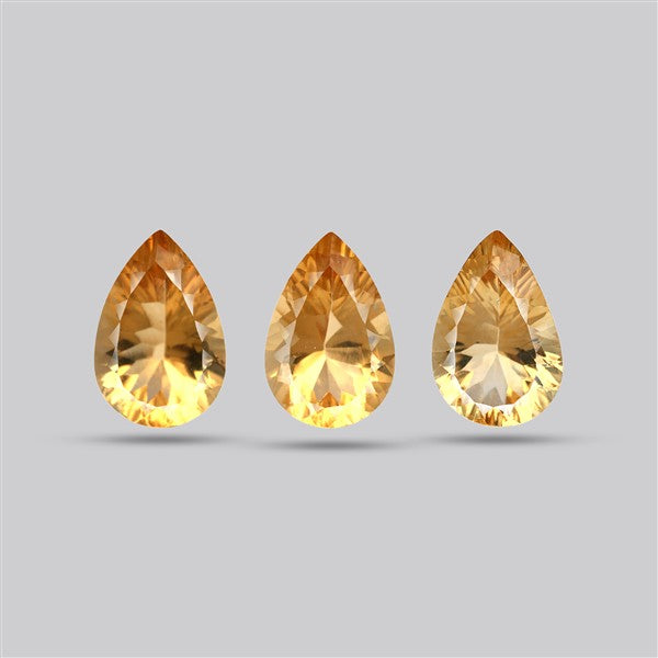 Millennium Cut Citrine Faceted Fine Gemstone Set