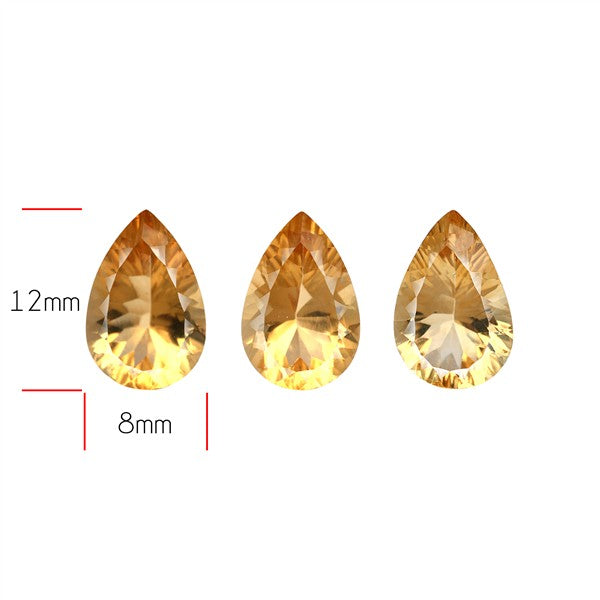 Millennium Cut Citrine Faceted Fine Gemstone Set