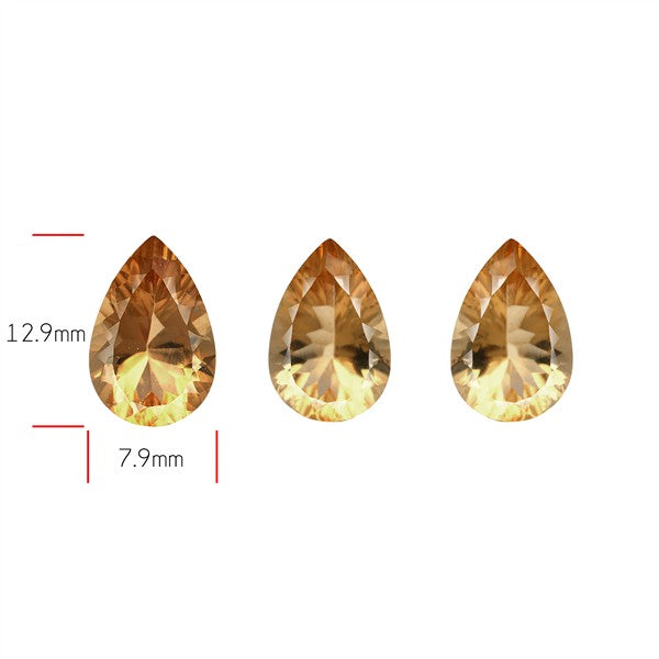 Millennium Cut Citrine Faceted Fine Gemstone Set