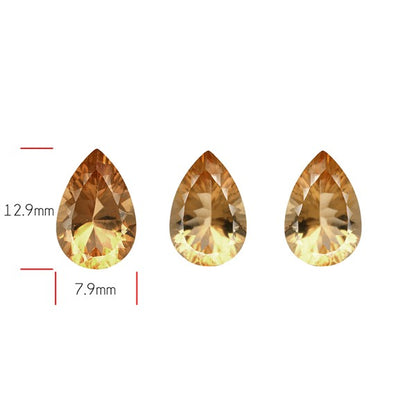 Millennium Cut Citrine Faceted Fine Gemstone Set