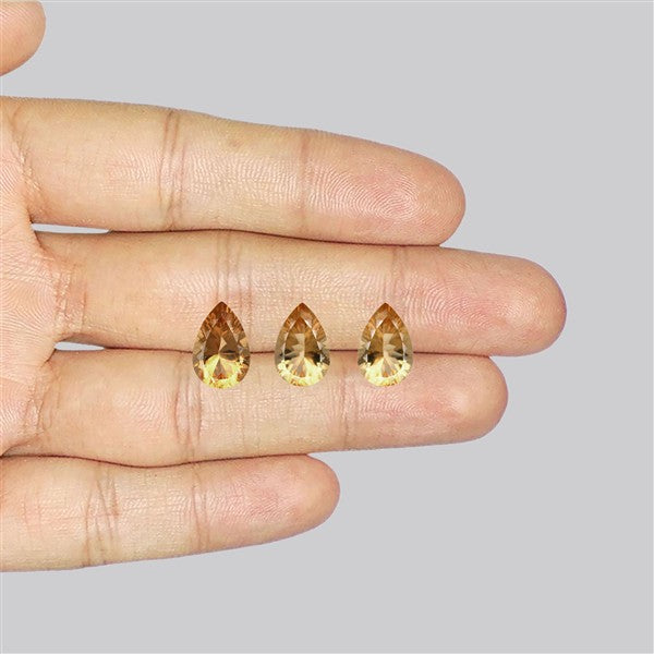 Millennium Cut Citrine Faceted Fine Gemstone Set