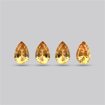 Millennium Cut Citrine Faceted Fine Gemstone Set