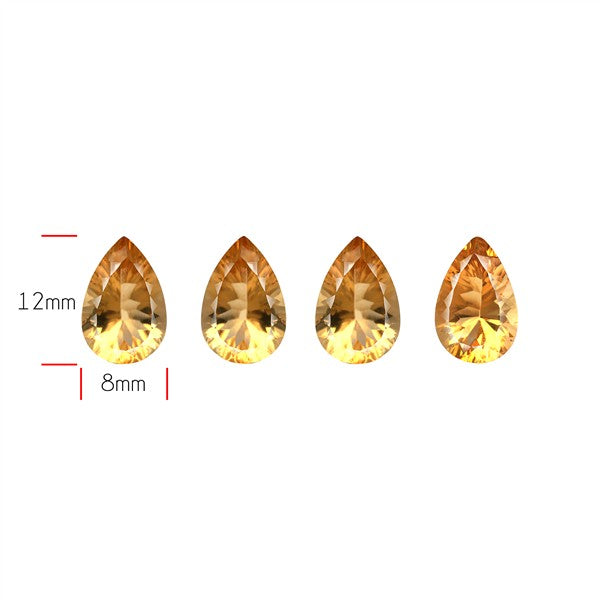 Millennium Cut Citrine Faceted Fine Gemstone Set