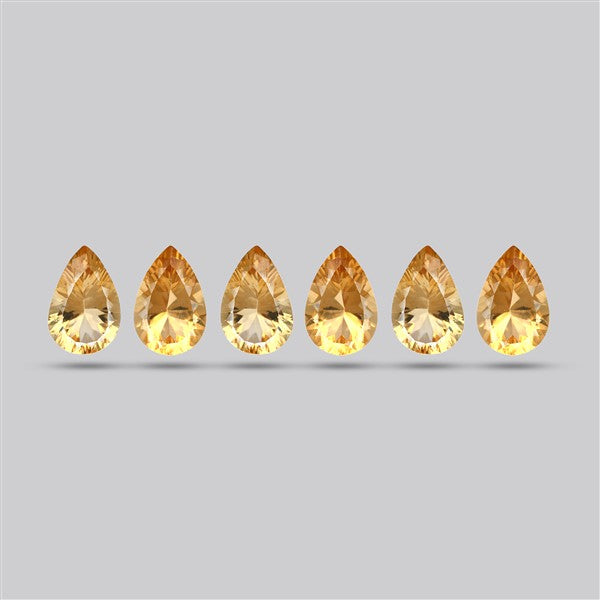 Millennium Cut Citrine Faceted Fine Gemstone Set