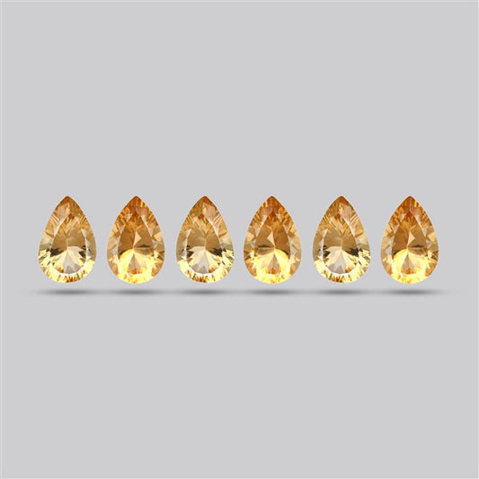 Millennium Cut Citrine Faceted Fine Gemstone Set