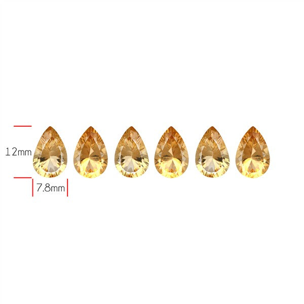 Millennium Cut Citrine Faceted Fine Gemstone Set
