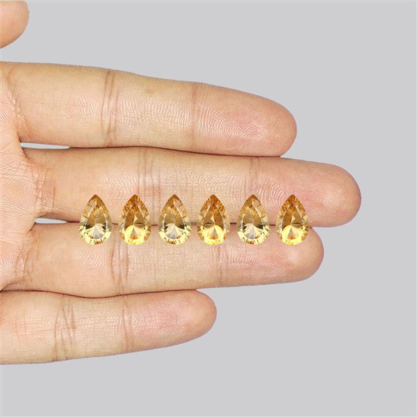 Millennium Cut Citrine Faceted Fine Gemstone Set
