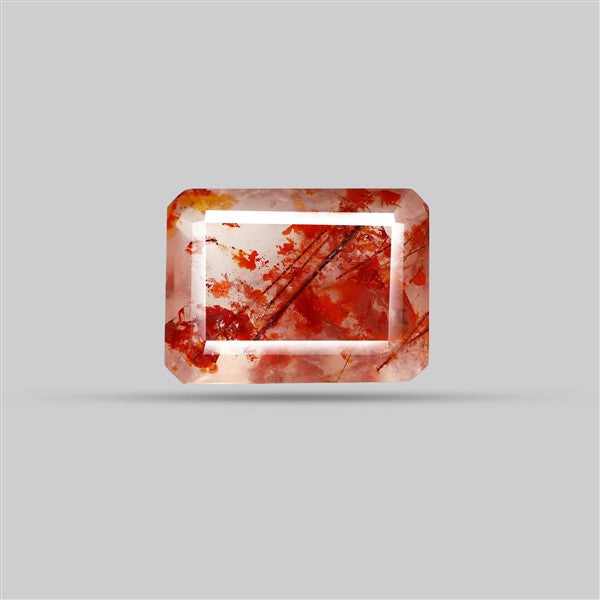 Rare Iron Stained Quartz Faceted Fine Gemstone