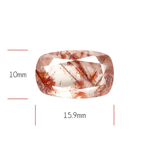 Rare Iron Stained Quartz Faceted Fine Gemstone