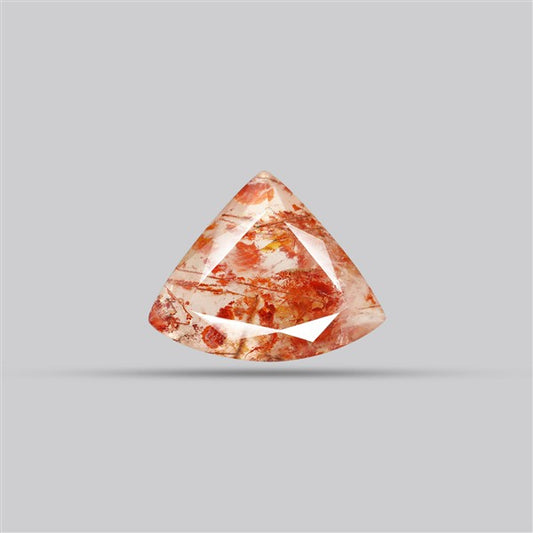 Rare Iron Stained Quartz Faceted Fine Gemstone