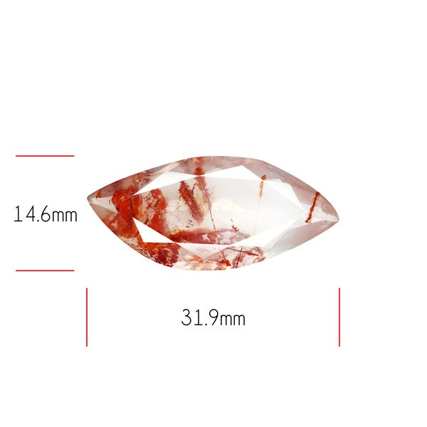 Rare Iron Stained Quartz Faceted Fine Gemstone
