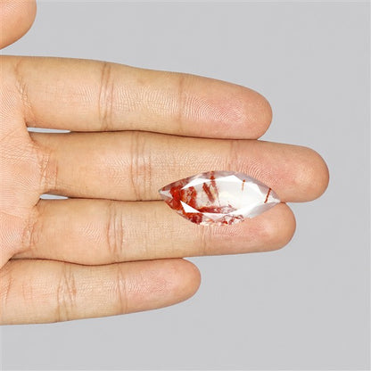 Rare Iron Stained Quartz Faceted Fine Gemstone