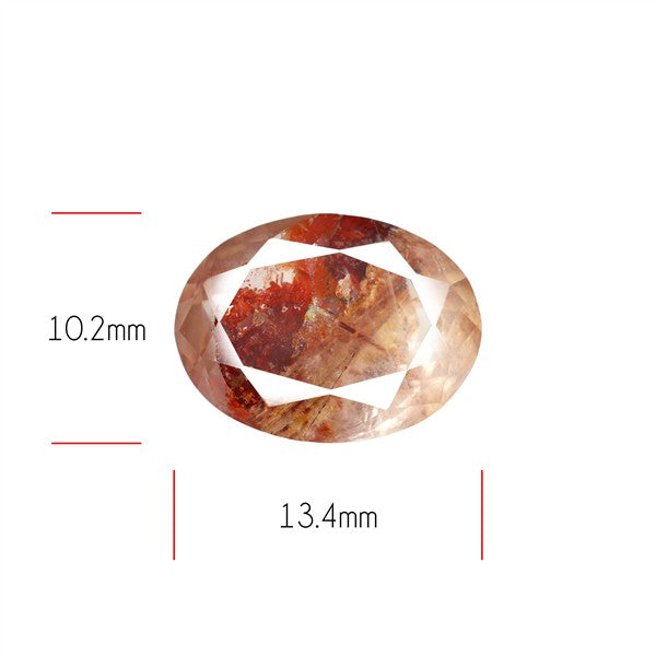 Rare Iron Stained Quartz Faceted Fine Gemstone