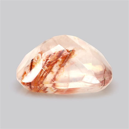 Rare Iron Stained Quartz Faceted Fine Gemstone