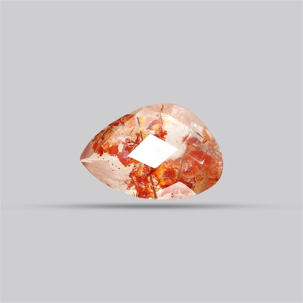 Rare Iron Stained Quartz Faceted Fine Gemstone