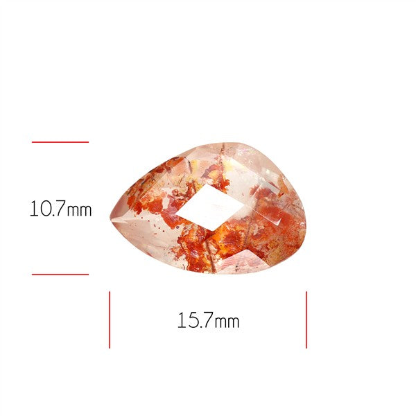 Rare Iron Stained Quartz Faceted Fine Gemstone