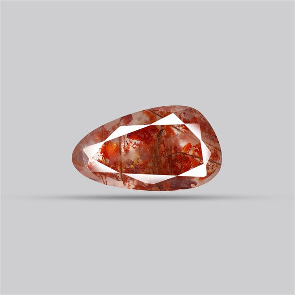 Rare Iron Stained Quartz Faceted Fine Gemstone
