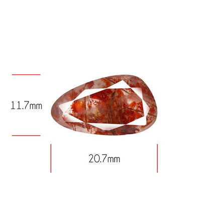Rare Iron Stained Quartz Faceted Fine Gemstone