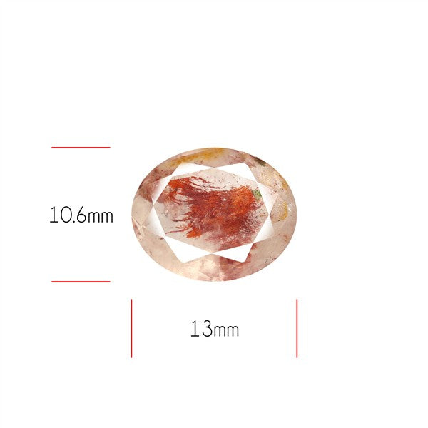 Rare Iron Stained Quartz Faceted Fine Gemstone