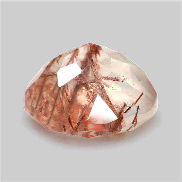Rare Iron Stained Quartz Faceted Fine Gemstone