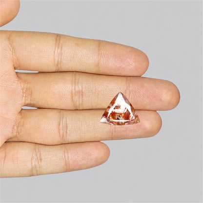 Rare Iron Stained Quartz Faceted Fine Gemstone
