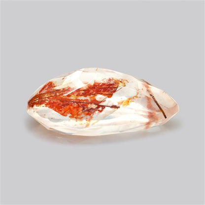 Rare Iron Stained Quartz Faceted Fine Gemstone