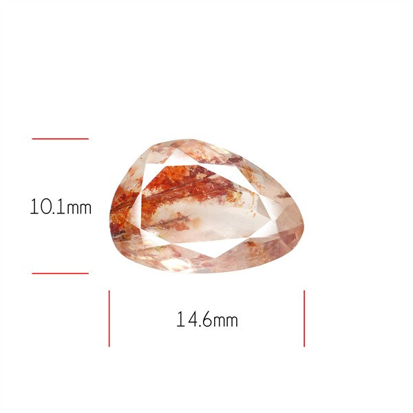 Rare Iron Stained Quartz Faceted Fine Gemstone