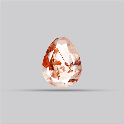 Rare Iron Stained Quartz Faceted Fine Gemstone