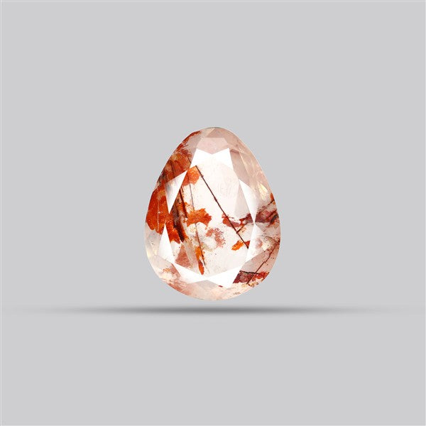 Rare Iron Stained Quartz Faceted Fine Gemstone