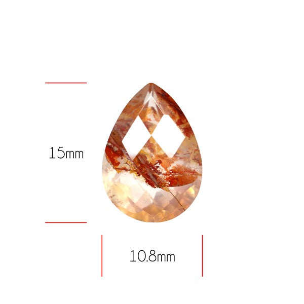 Rare Iron Stained Quartz Faceted Fine Gemstone