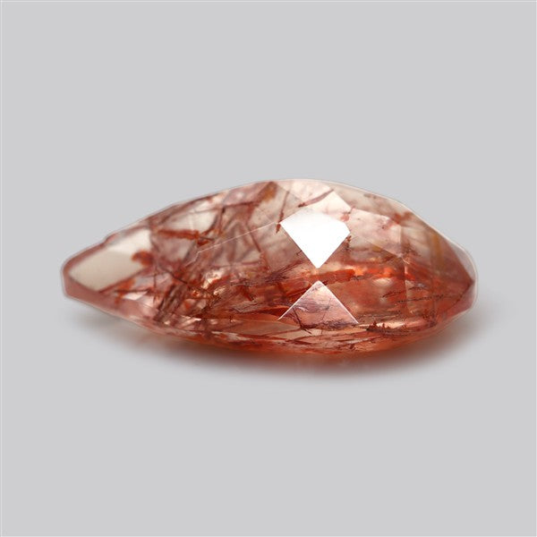 Rare Iron Stained Quartz Faceted Fine Gemstone
