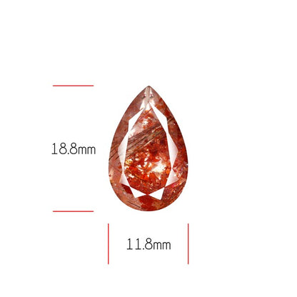 Rare Iron Stained Quartz Faceted Fine Gemstone