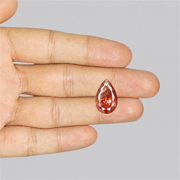 Rare Iron Stained Quartz Faceted Fine Gemstone