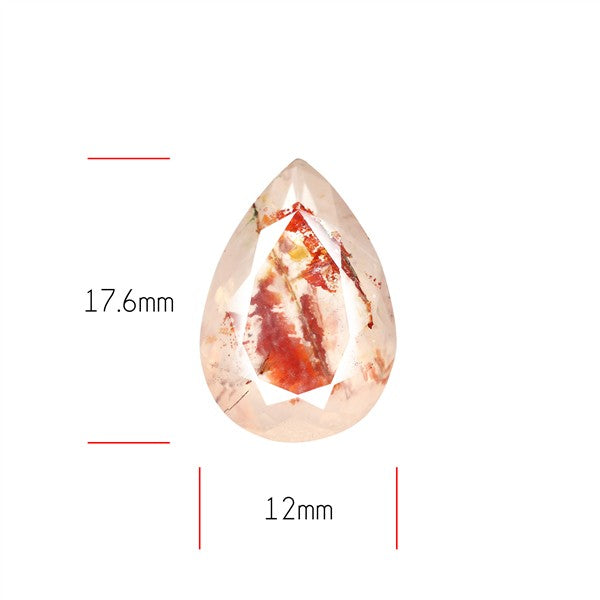 Rare Iron Stained Quartz Faceted Fine Gemstone