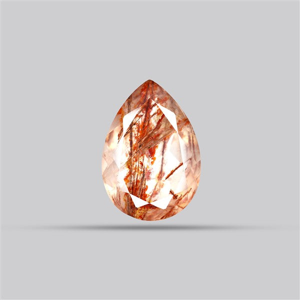 Rare Iron Stained Quartz Faceted Fine Gemstone