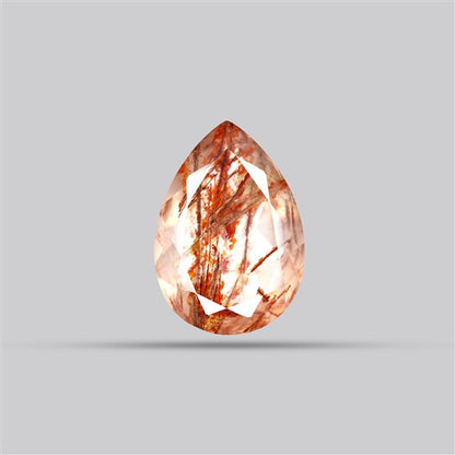 Rare Iron Stained Quartz Faceted Fine Gemstone