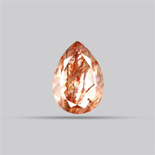 Rare Iron Stained Quartz Faceted Fine Gemstone
