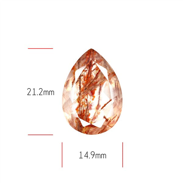 Rare Iron Stained Quartz Faceted Fine Gemstone
