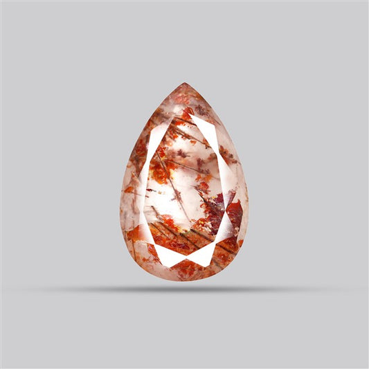 Rare Iron Stained Quartz Faceted Fine Gemstone