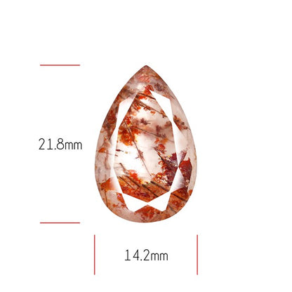 Rare Iron Stained Quartz Faceted Fine Gemstone