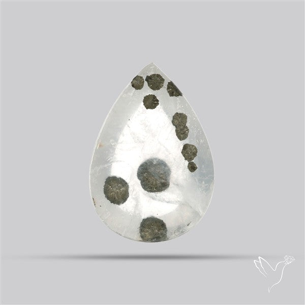 Rare Pyrite Included Quartz Cabochon