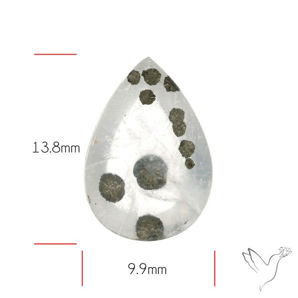 Rare Pyrite Included Quartz Cabochon