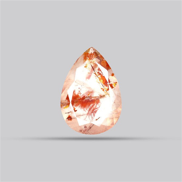 Rare Iron Stained Quartz Faceted Fine Gemstone
