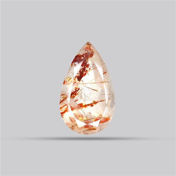 Rare Iron Stained Quartz Faceted Fine Gemstone